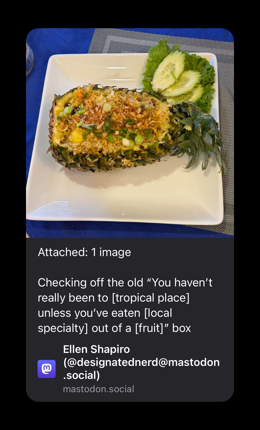 A mastodon link preview in iMessage