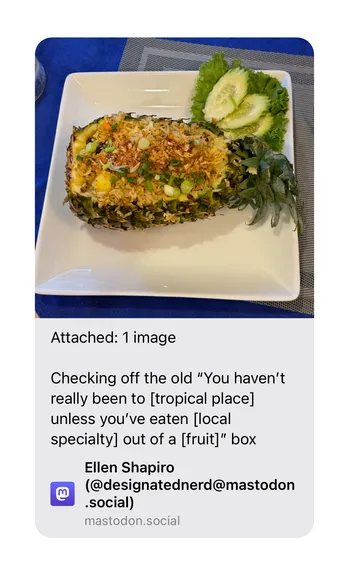 A mastodon link preview in iMessage